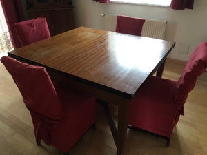 Tisch Jugendstil mit 6 Stühlen Bild 1