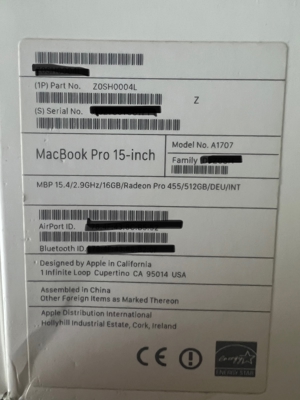 MacBook Pro, 16GB, 500GB SSD; i7 2,9 GHz, AMD Grafikkarte Bild 8