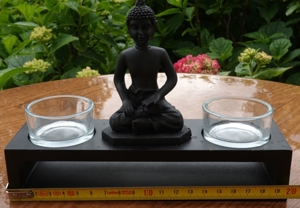 Buddha mit 2 Teelichtern Bild 4