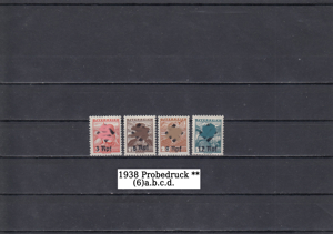 Briefmarken Österreich nicht Ausgegeben 1938 Aufdruck auf Freimarken **