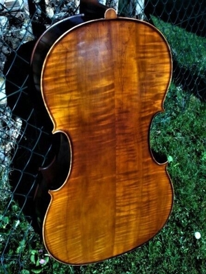 Cello n. "D. TECCHLER ROMAE 1709" m. Bogen & Tasche Bild 2