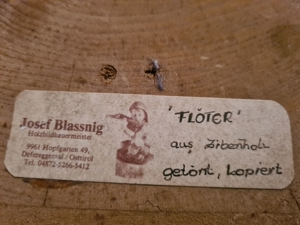 Flötenknabe Lautenmädchen Schnitzerei Josef Blassnig Holzbildhauermeister Tirol Bild 4