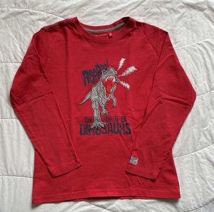 schönes, fast neuwertiges Shirt   Longsleeve, Größe 128-134, Salt & Pepper, rot Bild 1