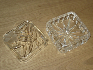 Glas- Kristallschale mit Deckel Bild 1