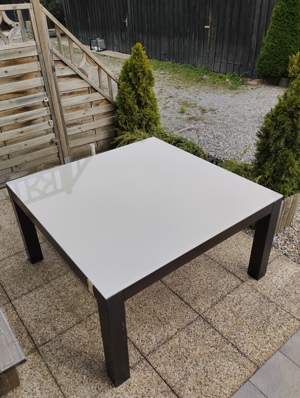 Tisch 140x140, Glasplatte Bild 3