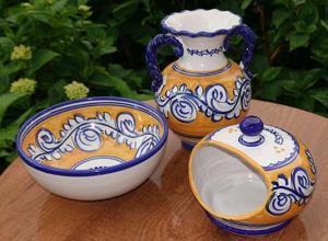 Spanische Keramik, Vase, Schüssel & Kerzengefäß Bild 2