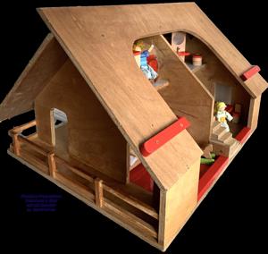 Puppenhaus Holz ohne Zubehör (mit Bauernhof)  Bild 1
