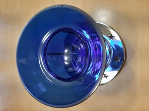 Teelichthalter mit blauem Glas Bild 2