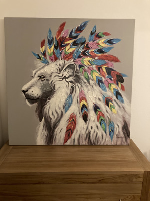 Acryl auf Leinwand: Buntes Löwenbild  Bild 1