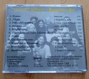 Good News - Augenblicke   CD aus dem Jahr 1999 vom Chor aus Bürs Bild 2