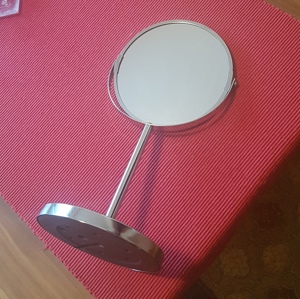 Kosmetikspiegel gebraucht, Standspiegel, Karla, SANWOOD, 16 cm Durchmesser, 5-fache Vergrößerung Bild 2