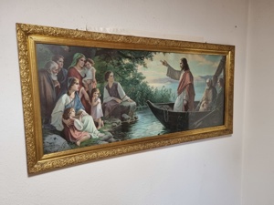 Kunstgemälde von Giovanni - Jesusbild mit massivem vergoldeten Rahmen Bild 3