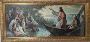 Kunstgemälde von Giovanni - Jesusbild mit massivem vergoldeten Rahmen Bild 1