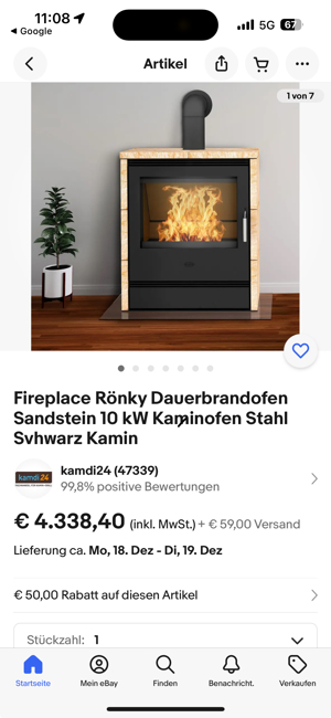 Verkaufe ein Kamin Ofen der Marke Rönky  Bild 1