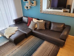 Couch, Sofa, Wohnlandschaft "Ewald Schillig" echtes Leder dunkelbraun Bild 8