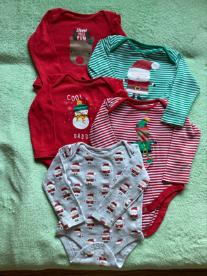 Baby Langarmbodys  Strampler mit Weihnachtsmotiv