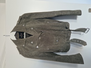 Damen Lederjacke REVIEW armeegrün   khaki, Größe ca. 38  Bild 1
