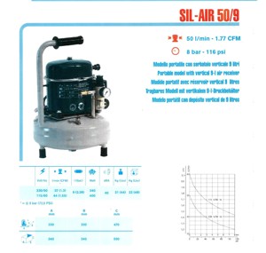 (Flüster) Kompressor SIL-AIR 50 9 (z.B. für Airbrush Handwerk) Bild 2