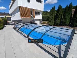 Pool Überdachung Smart Klarglas 775x350 vormontiert SALE Bild 2