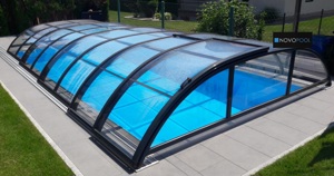 Pool Überdachung Smart Klarglas 775x350 vormontiert SALE Bild 1