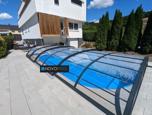 Pool Überdachung Smart Klarglas 775x350 vormontiert SALE Bild 4