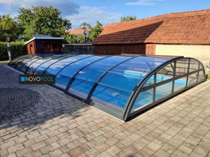 Pool Überdachung Smart Klarglas 775x350 vormontiert SALE Bild 5