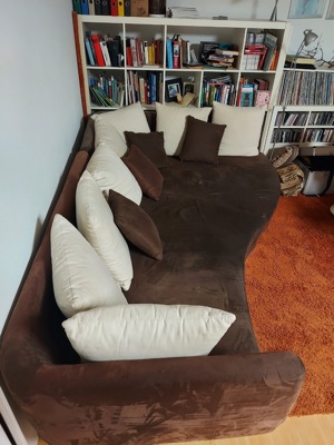 Sofalandschaft Couch braun zu verschenken Bild 1