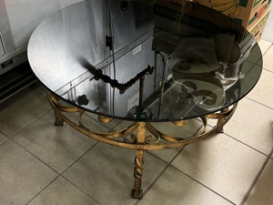 Couchtisch - Rauchglastisch mit Stahlgestell Bild 2