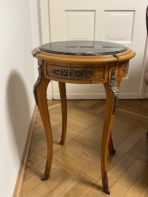 Barock Kommode Tisch Beistelltisch Konsole Barockstil mit Messing und Marmor Louis XV Empire Rokoko Bild 3