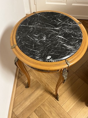 Barock Kommode Tisch Beistelltisch Konsole Barockstil mit Messing und Marmor Louis XV Empire Rokoko Bild 4