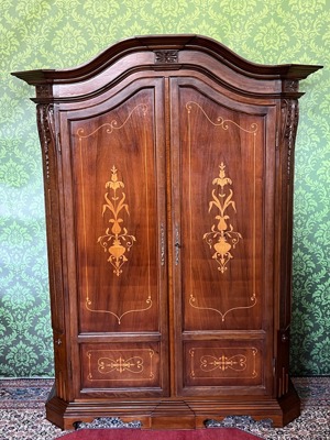 Barock Schrank Empire Dielenschrank Biedermeier Intarsien Kasten Bild 2