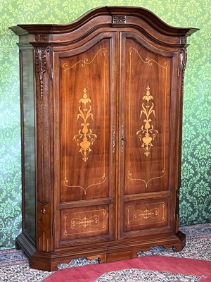 Barock Schrank Empire Dielenschrank Biedermeier Intarsien Kasten