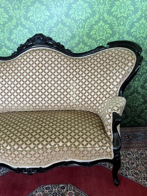 Biedermeier Couch Sofa Barock Sitzmöbel Barockstoff Nussbaum Louis Philippe Bild 5