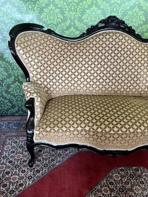 Biedermeier Couch Sofa Barock Sitzmöbel Barockstoff Nussbaum Louis Philippe Bild 4