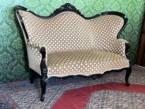 Biedermeier Couch Sofa Barock Sitzmöbel Barockstoff Nussbaum Louis Philippe Bild 2