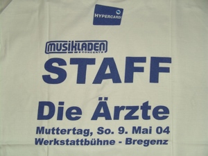 "EINZELSTÜCK" "Die Ärzte" Local Crew T-Shirt Einzelstück! Toprarität! Bild 2