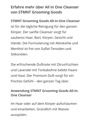 STMNT All. In one Cleanser ( Gesicht, Haar, Körper ) Bild 3