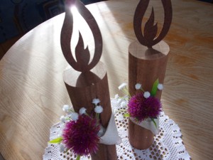 Kerzen aus Holz  Bild 3
