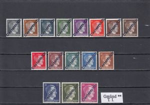 Briefmarken Ö Lokalausgaben Gmünd Alle 13 Ausgaben oder einzeln Postfrisch ** Bild 1