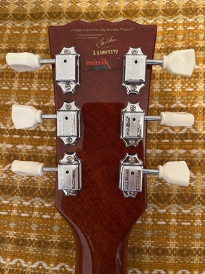E-Gitarre Vintage Flamed Amber  Gitarre mit Gitarrenkoffer Bild 8