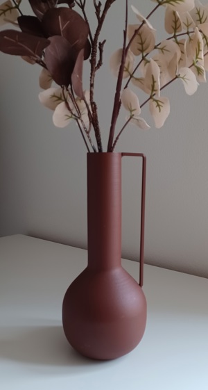 Elegante rostbraune Vase mit Dekoblumen Bild 5