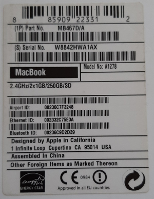 Apple MacBook 5,1 2.4 13'' Late 2008 Bild 2