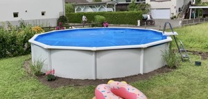 Schwimmbad Pool Komplettset, Stahlmantel, rund, 5,50m Durchmesser Bild 1