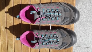 Damen-Sneakers, Größe 38, anthrazit-pink, Schnellschnürung, sehr gut erhalten