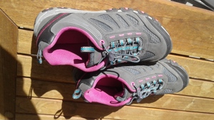 Damen-Sneakers, Größe 38, anthrazit-pink, Schnellschnürung, sehr gut erhalten Bild 3