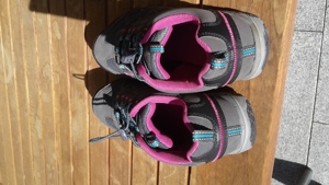 Damen-Sneakers, Größe 38, anthrazit-pink, Schnellschnürung, sehr gut erhalten Bild 5
