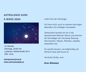 Astrologie Kurs in Lustenau