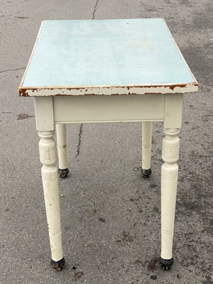 Schöner Holztisch weiß alt antik shabby vintage, Anfang 20. Jh. Bild 3