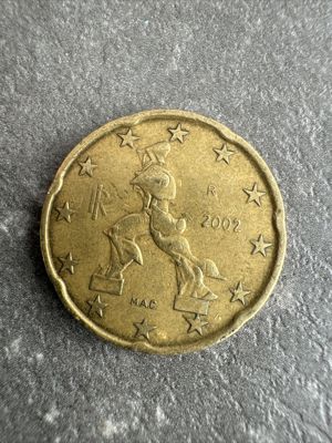 mega seltene 20 cent Münze 2002 italien Rare Italian