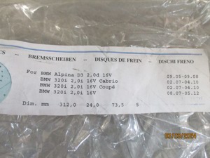 BMW E90 E91 Alpina D3 Bremsscheiben vorne gelocht und geschlitzt Bild 7